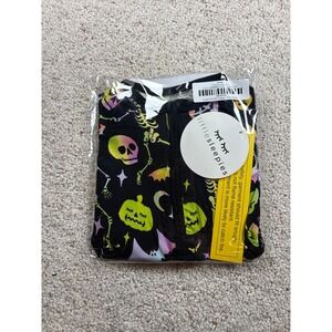 Little Sleepies Zippy Kids 3-6M Black Cool Ghoul Halloween Neon Spooky Skulls